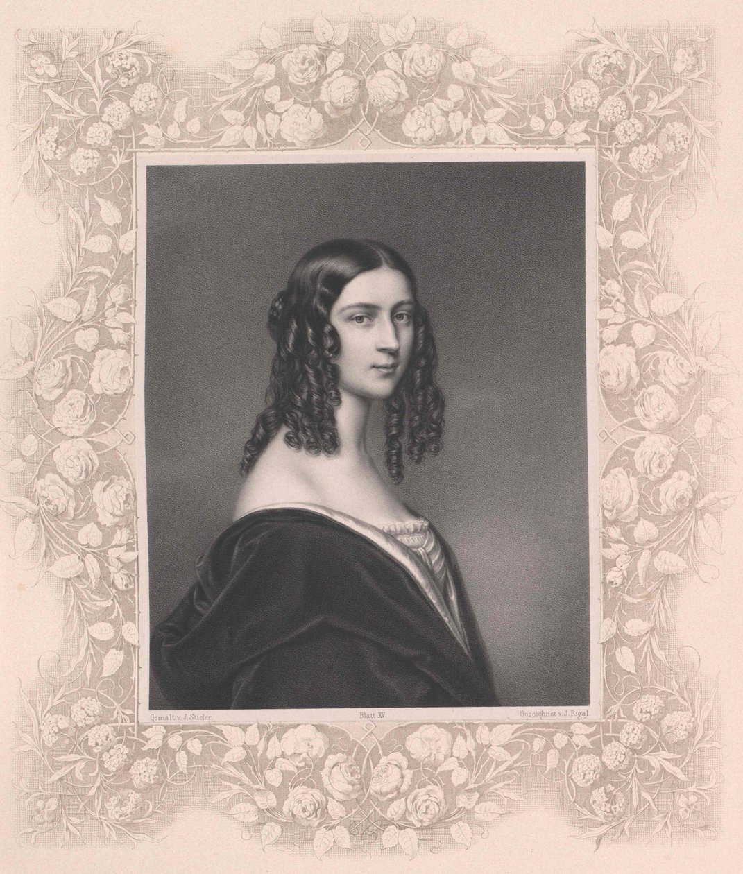 Friederike baronessan von Gumppenberg (tryck) av Artist Unknown