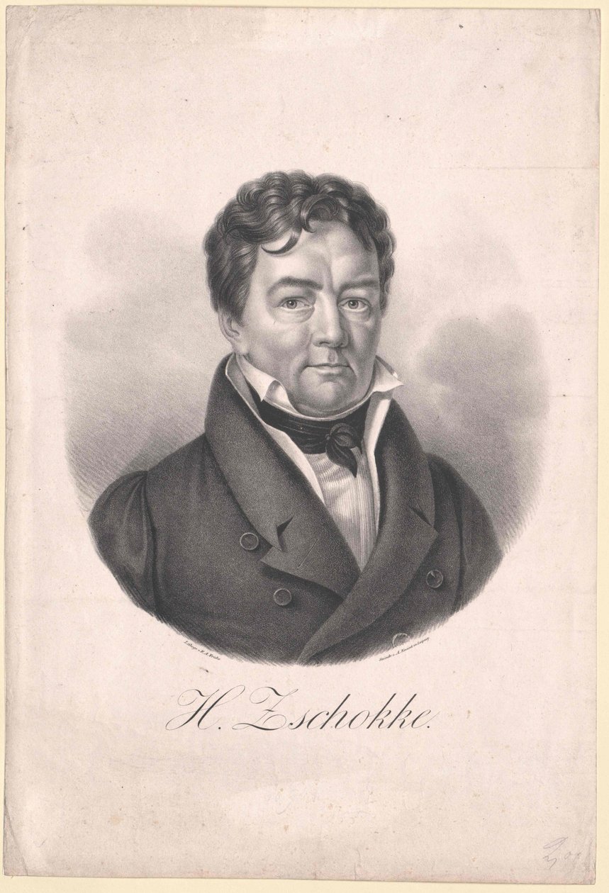 Heinrich Zschokke (tryck) av Artist Unknown