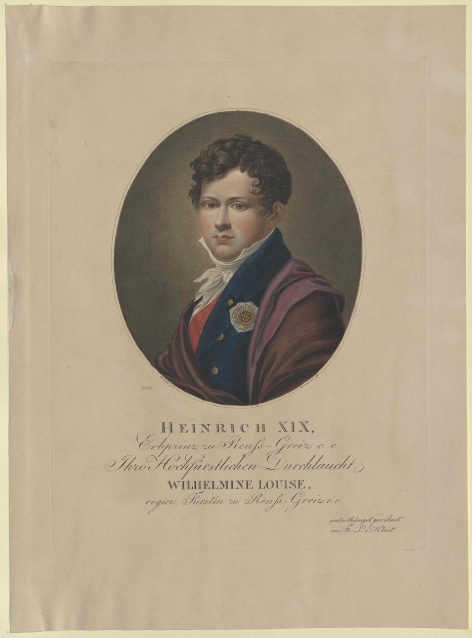 Heinrich greve Reuss till Greiz av Artist Unknown