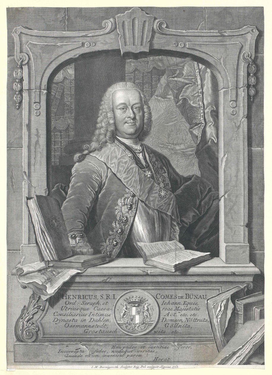 Henrik greve von Buenau av Artist Unknown