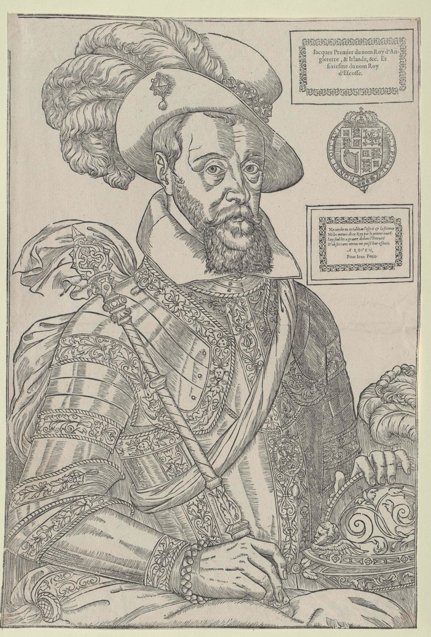 Jakob I kung av England, av Artist Unknown