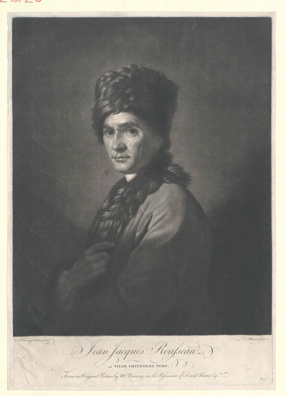 Jean Jacques Rousseau av Artist Unknown