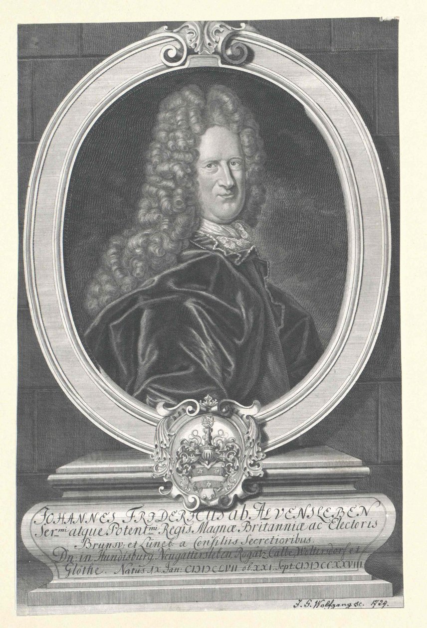 Johann Friedrich von Alvensleben (tryck) av Artist Unknown