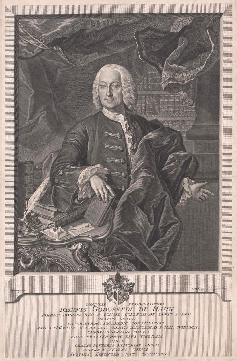 Johann Gottfried von Hahn av Artist Unknown