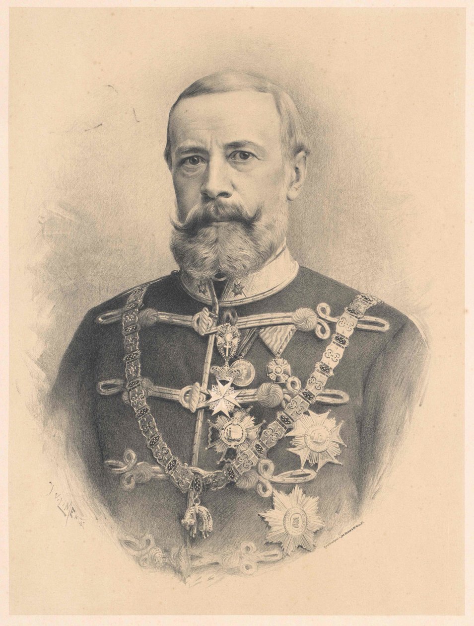 Johann Nepomuk greve Harrach (tryck) av Artist Unknown