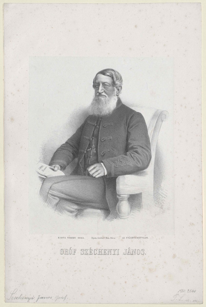 Johann Nepomuk greve Szechenyi av Sarvar-Felsoevidek av Artist Unknown
