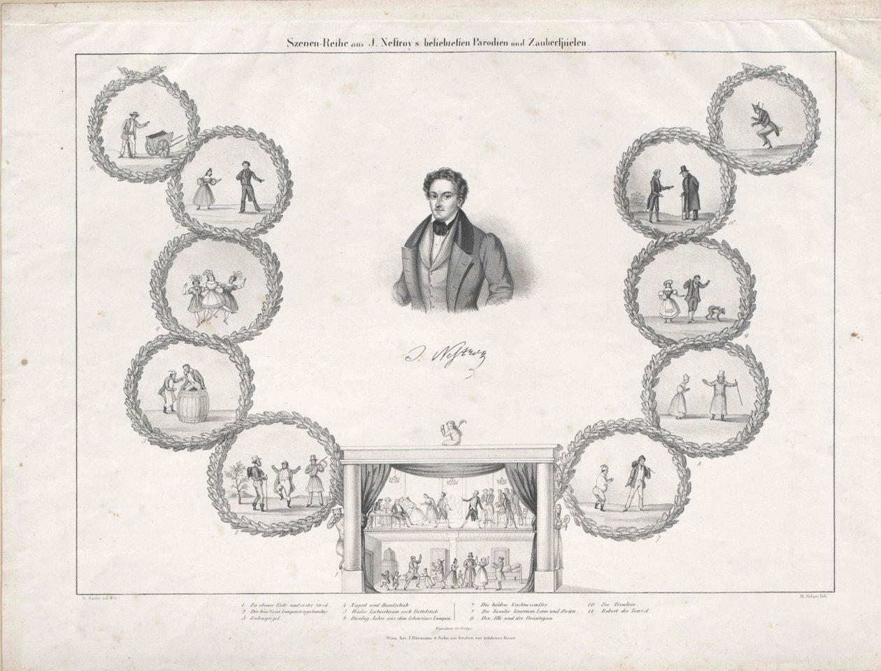 Johann Nestroy (tryck) av Artist Unknown