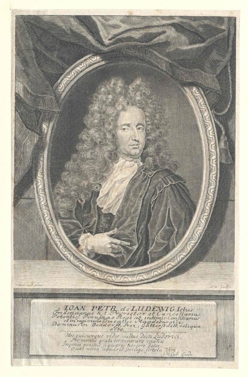 Johann Peter von Ludewig (tryck) av Artist Unknown