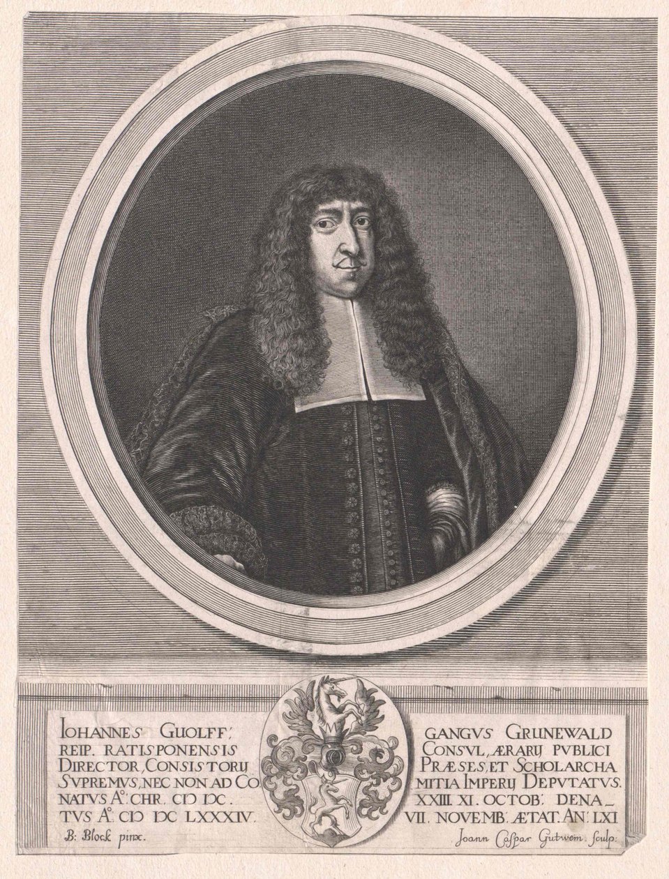 Johann Wolfgang Gruenewald (tryck) av Artist Unknown