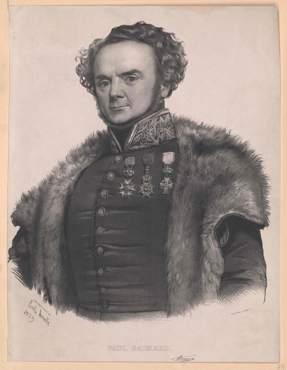 Joseph Paul Gaimard (tryck) av Artist Unknown