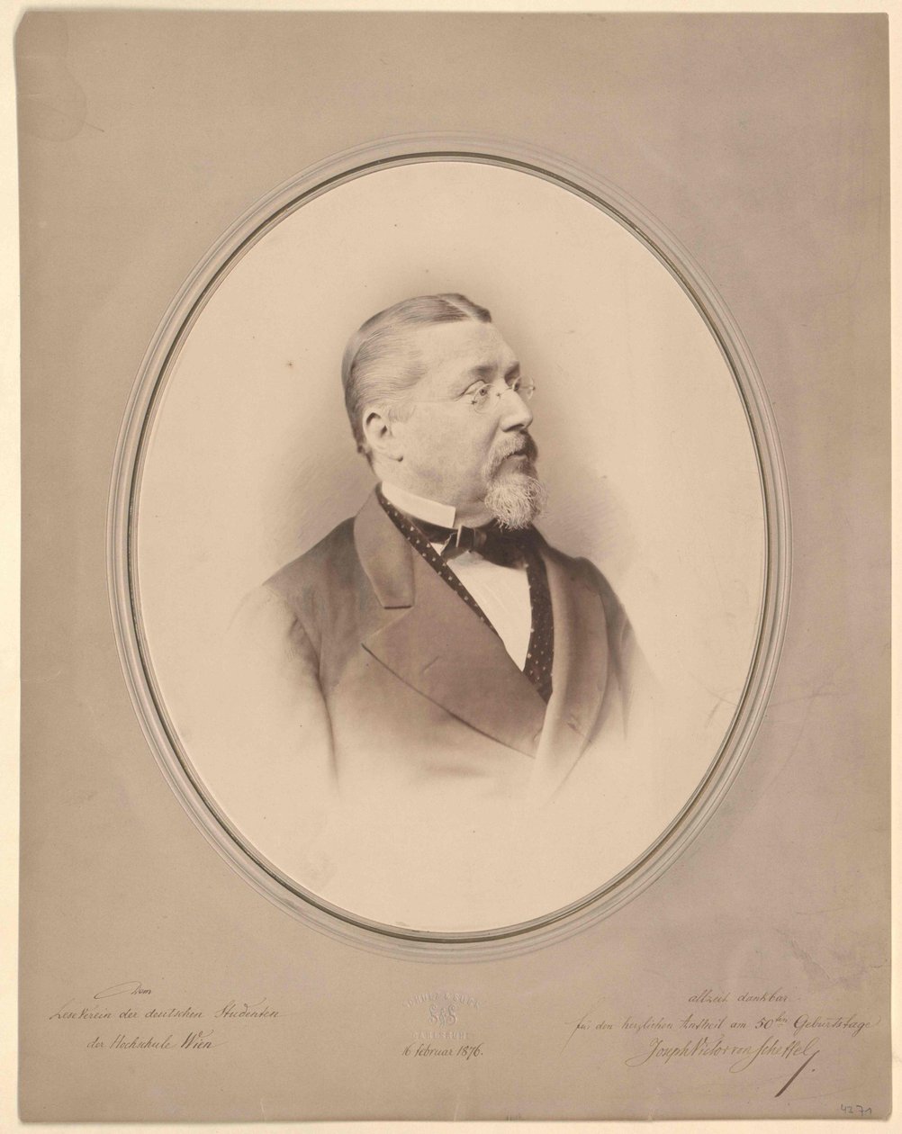 Joseph Viktor von Scheffel (tryck) av Artist Unknown