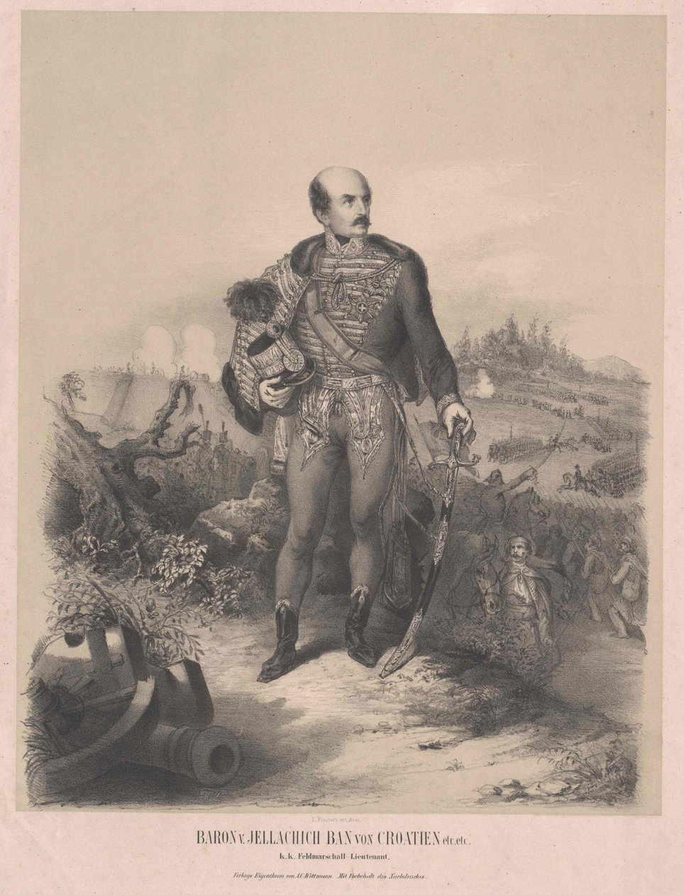 Joseph greve Jellacic de Buzim av Artist Unknown