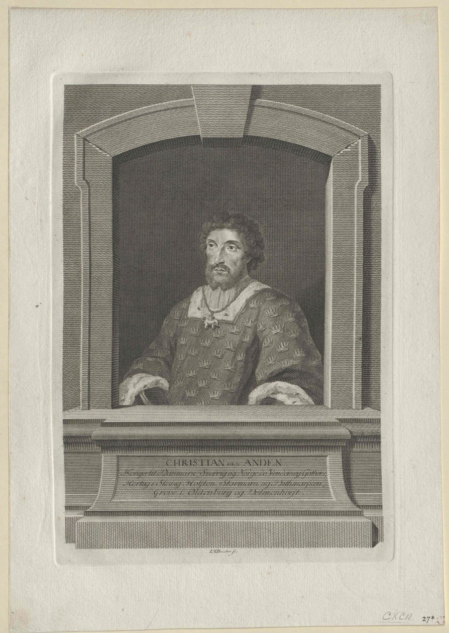 Kung av Danmark Kristian II av Artist Unknown