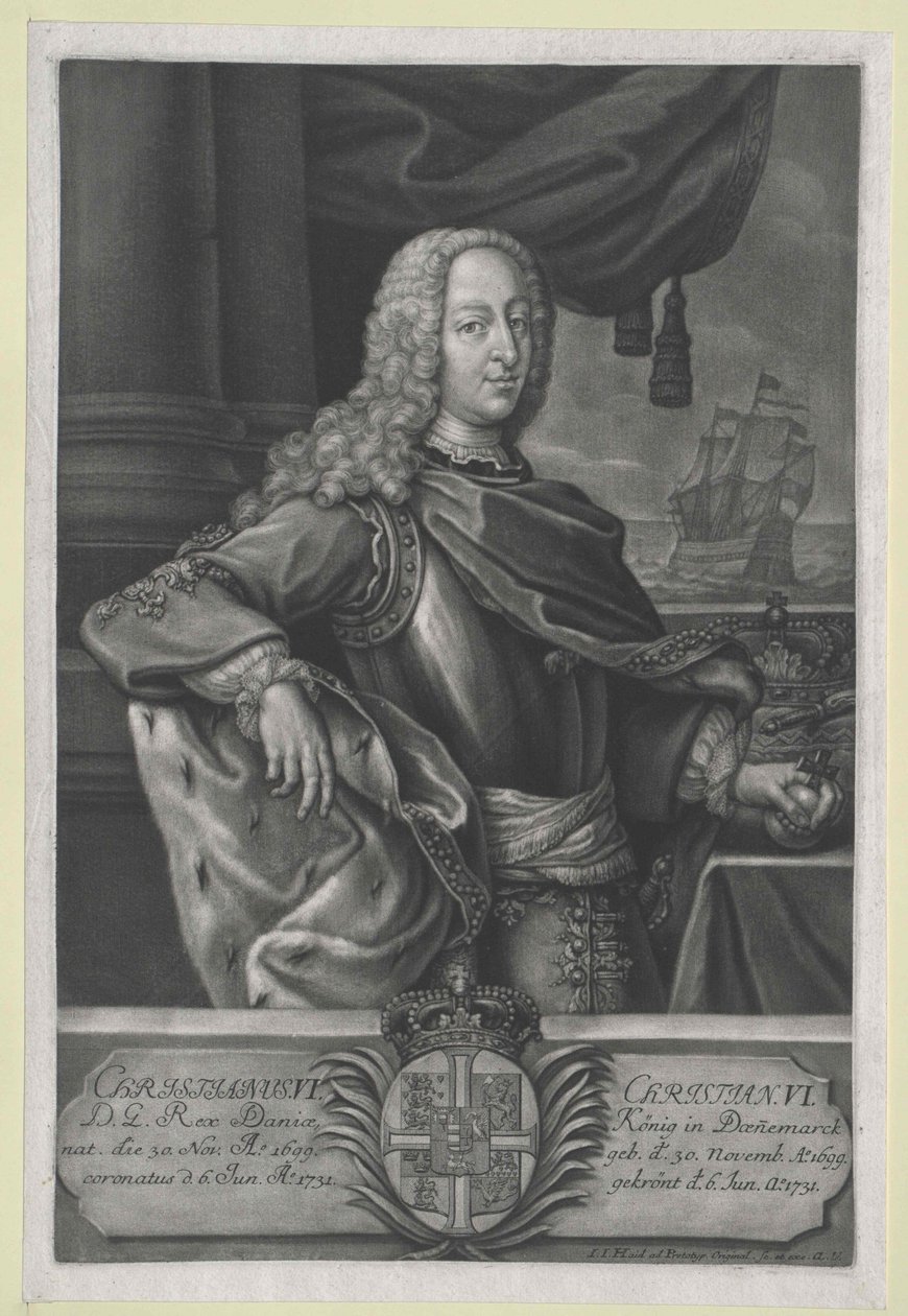 Kung av Danmark Christian VI av Artist Unknown