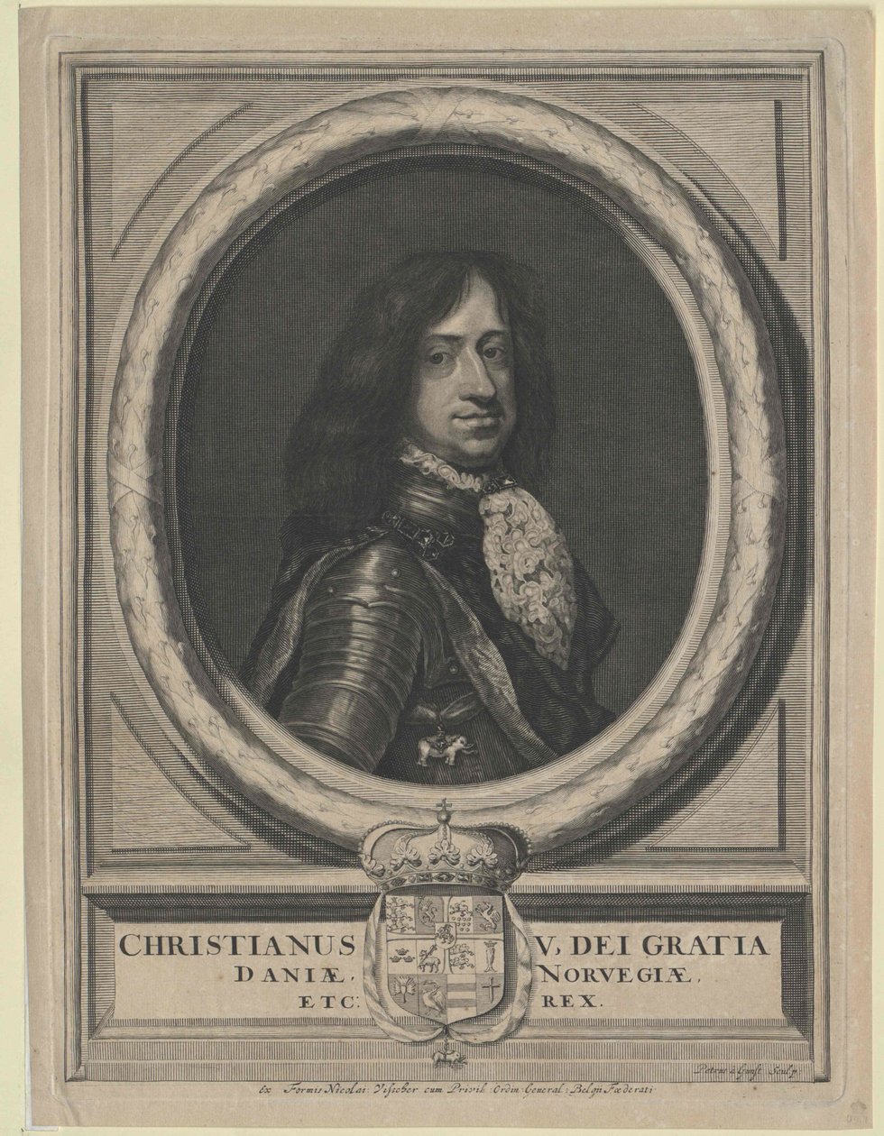 Kung av Danmark Christian V. av Artist Unknown