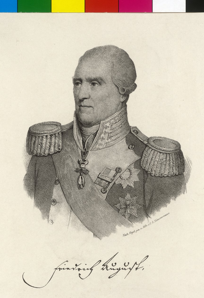 Kung av Sachsen Fredrik August I av Artist Unknown