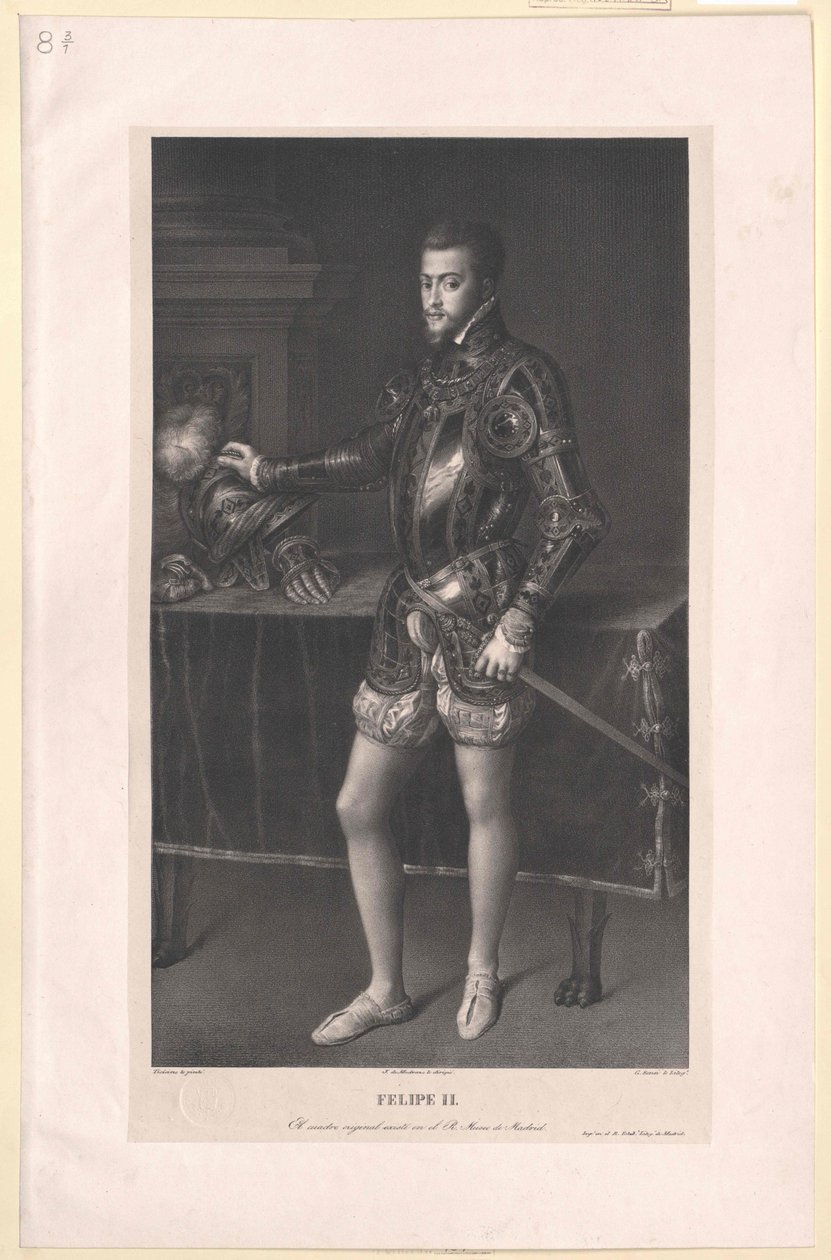 Kung av Spanien Filip II av Artist Unknown