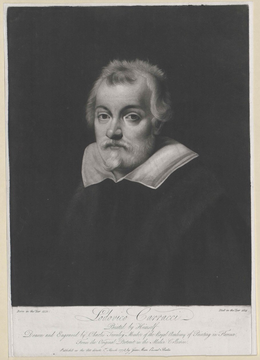 Lodovico Carracci (tryck) av Artist Unknown