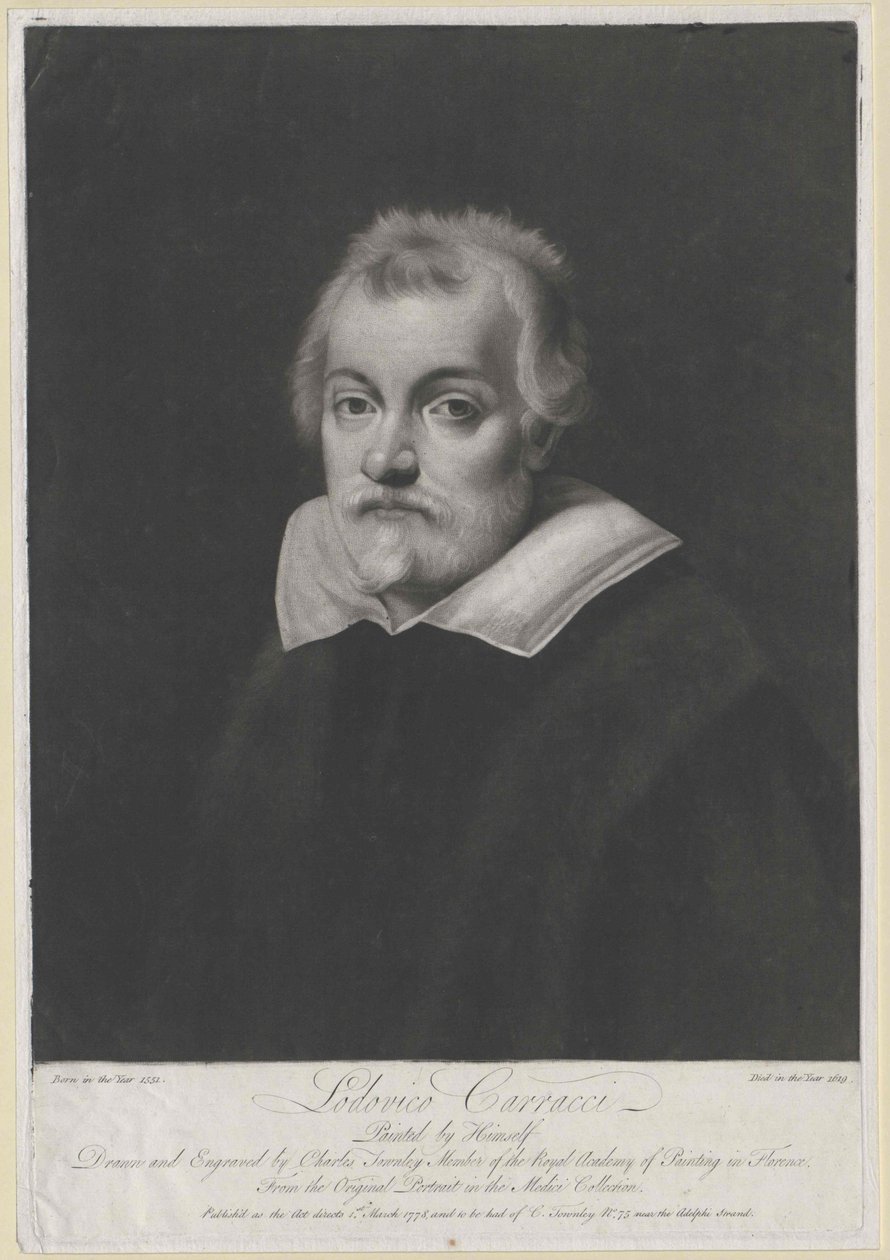 Lodovico Carracci (tryck) av Artist Unknown