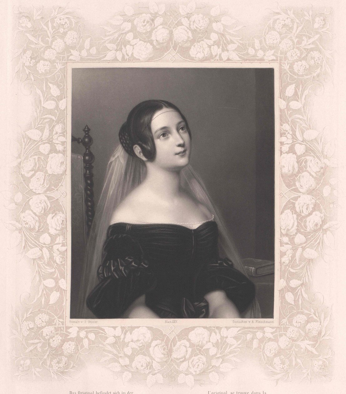 Louise baronessan von Neubeck (tryck) av Artist Unknown