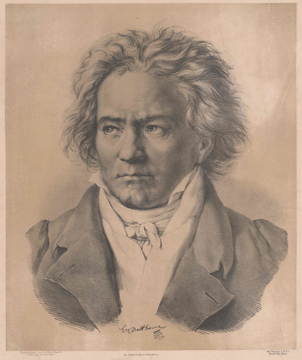 Ludwig van Beethoven (tryck) av Artist Unknown