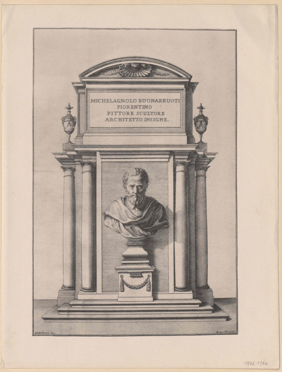 Michelangelo Buonarotti (tryck) av Artist Unknown