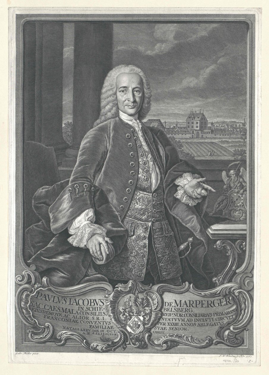 Paul Jakob von Marperger av Artist Unknown