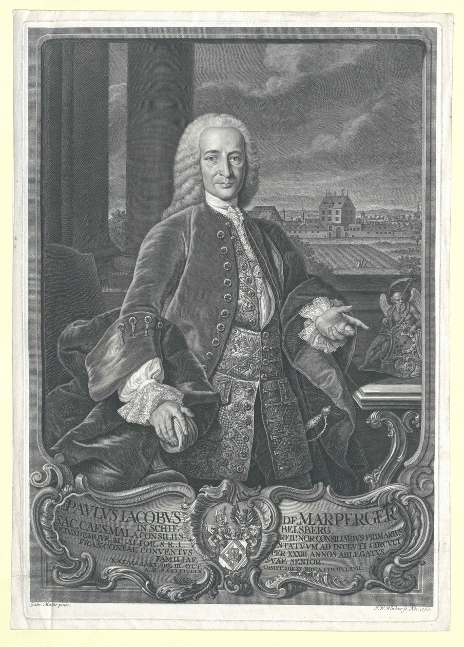 Paul Jakob von Marperger av Artist Unknown