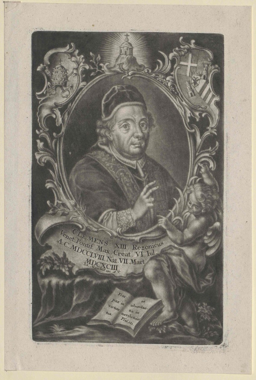 Påven Clemens XIII (tryck) av Artist Unknown