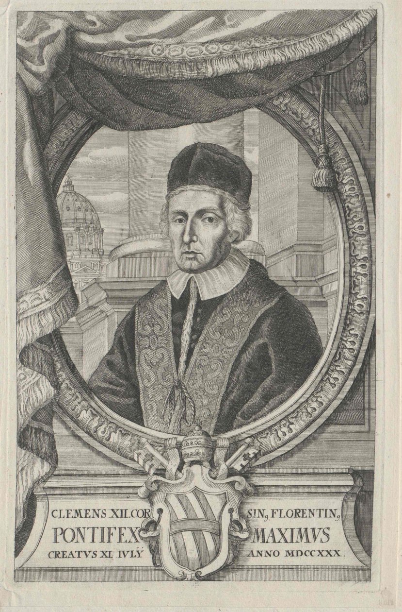 Påven Clemens XII (tryck) av Artist Unknown