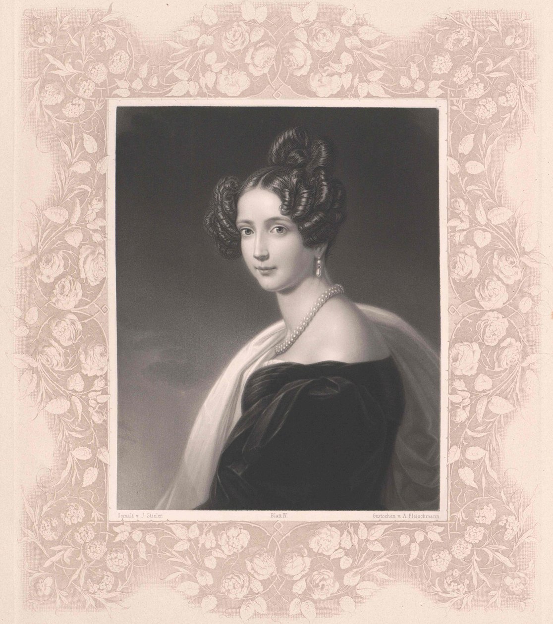 Prinsessan av Bayern Sophie (tryck) av Artist Unknown