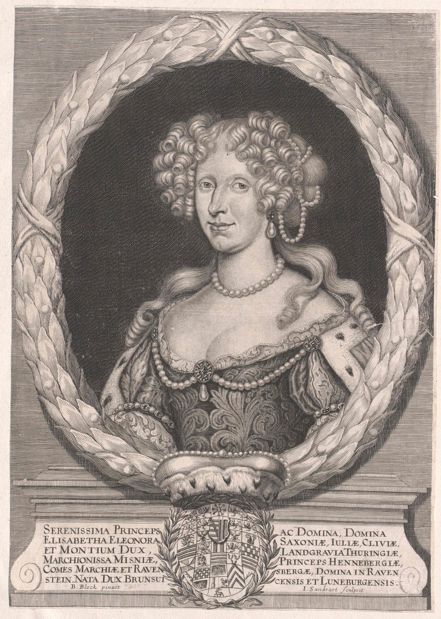 Prinsessan av Brunswick-Wolfenbuettel Elisabeth Eleanor (tryck) av Artist Unknown