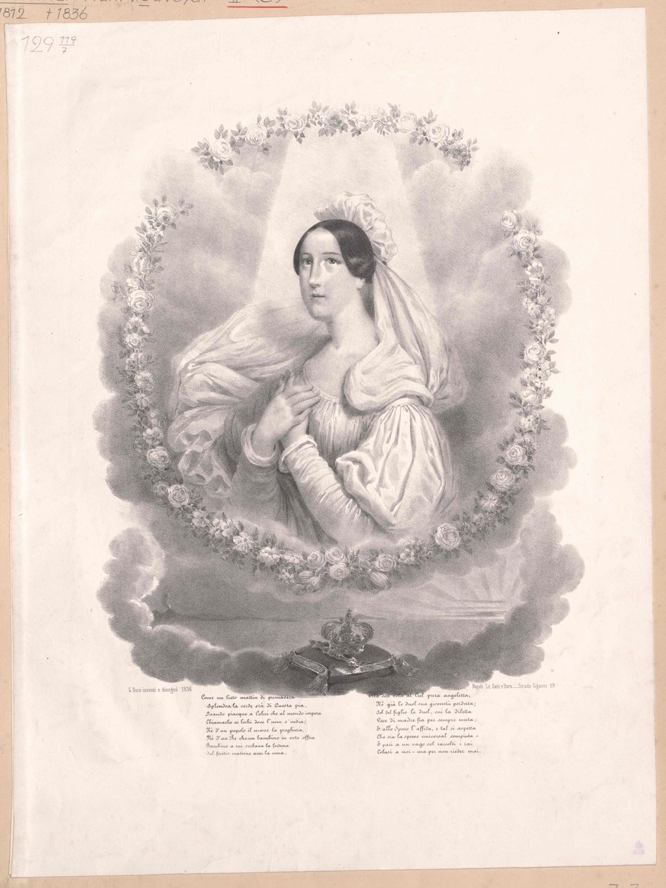 Prinsessan av Savojen Christine (tryck) av Artist Unknown