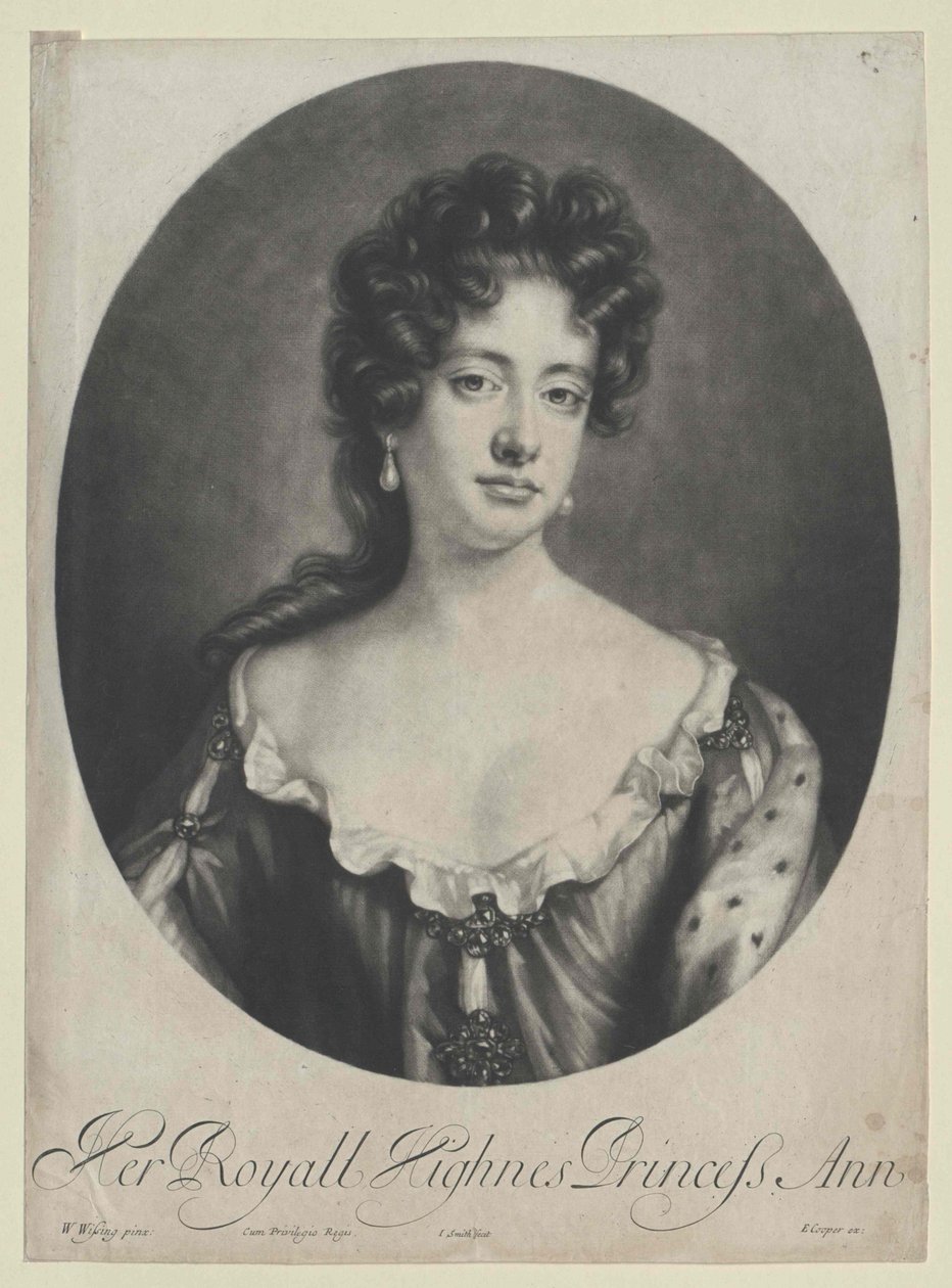Drottning av England Anne (tryck) av Artist Unknown