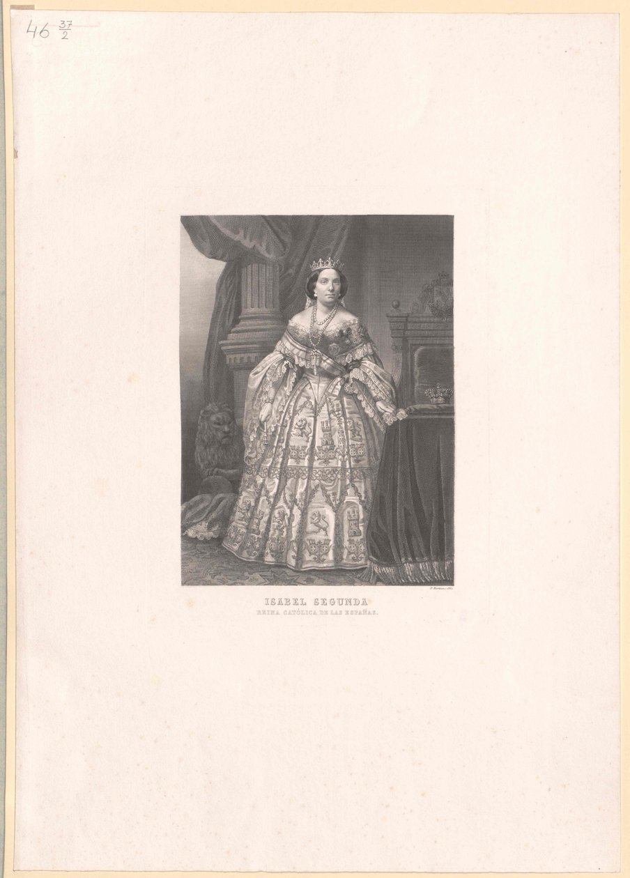 Drottning av Spanien Isabella II av Artist Unknown