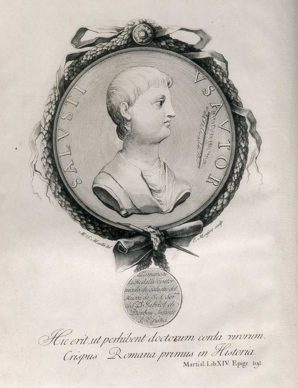 SALLUST (86-35 F.KR.). Romersk historiker. Gravyr. av Artist Unknown