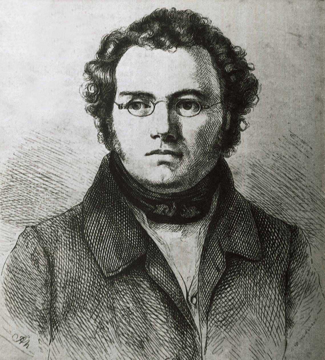 SCHUBERT, Franz (1797-1828). Österrikisk romantisk kompositör. Etsning. av Artist Unknown