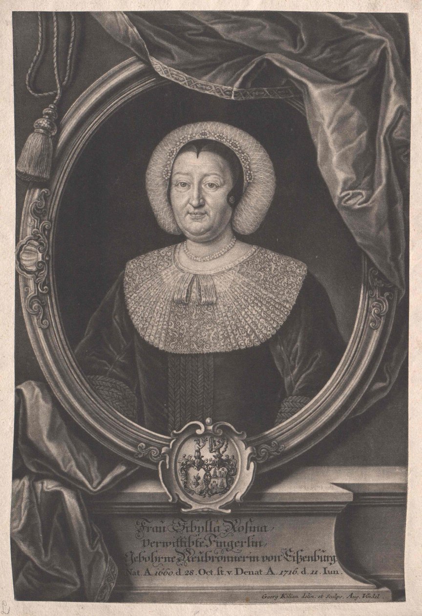 Sibylla Rosina Neubronner (print) av Artist Unknown