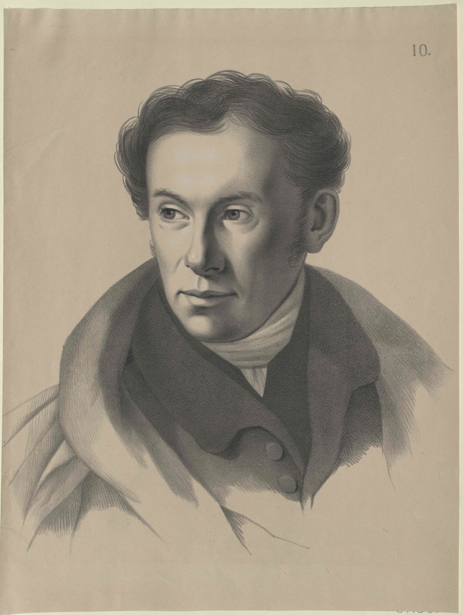 Vasily Andreyevich Zhukovsky (tryck) av Artist Unknown