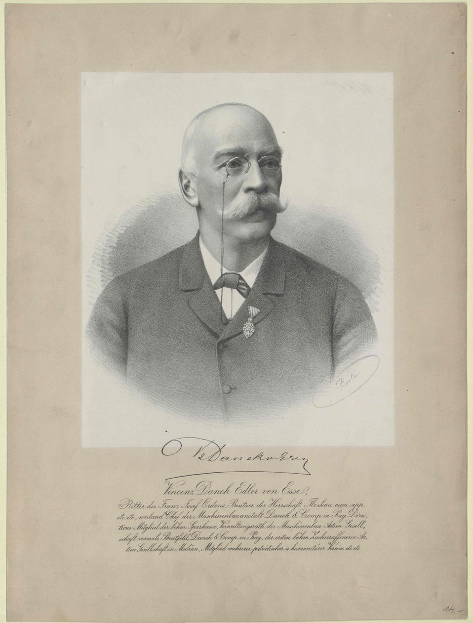 Vincent von Danek-Esse (tryck) av Artist Unknown