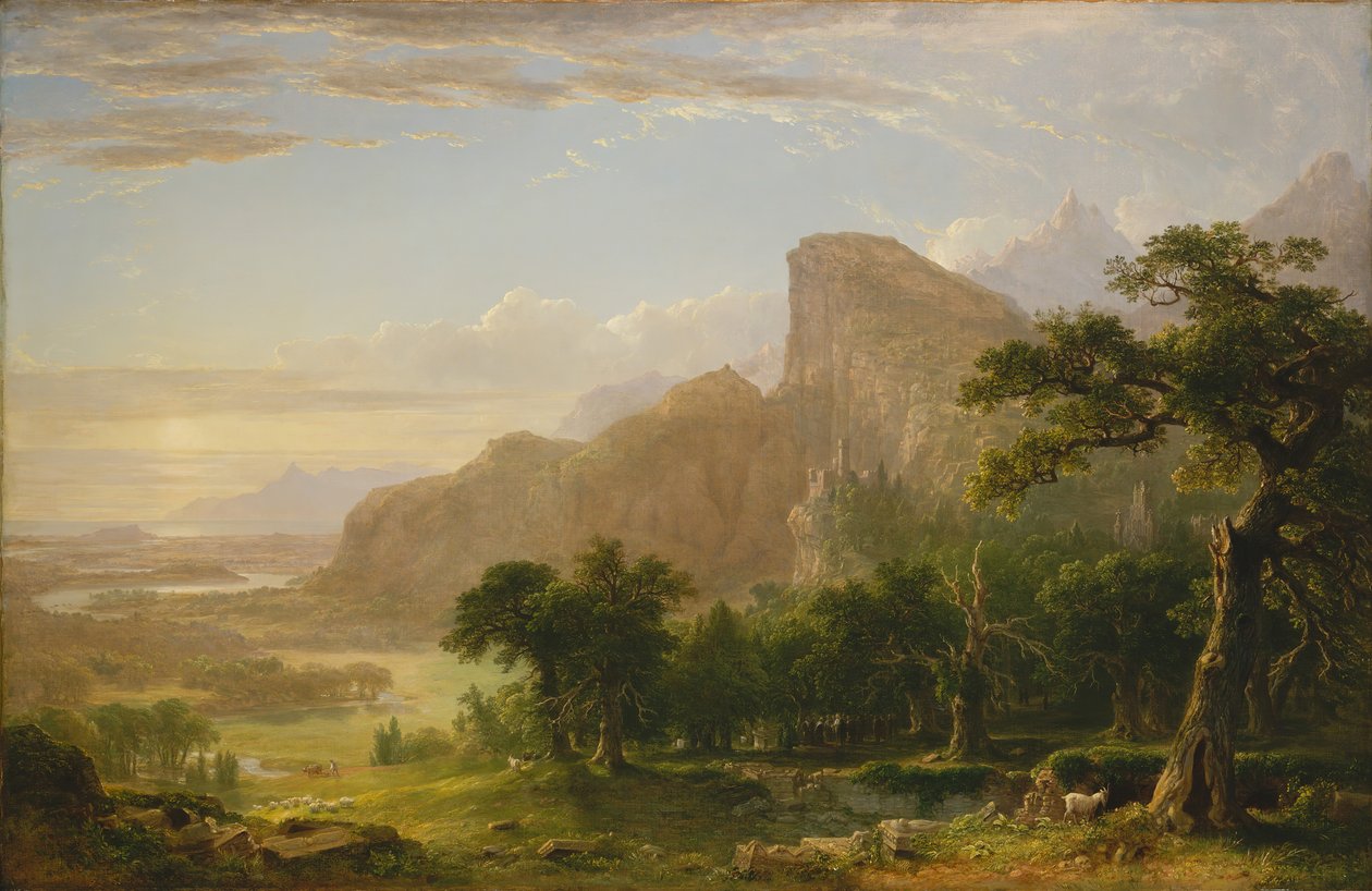 Landskapsscen från Thanatopsis, 1850. av Asher Brown Durand