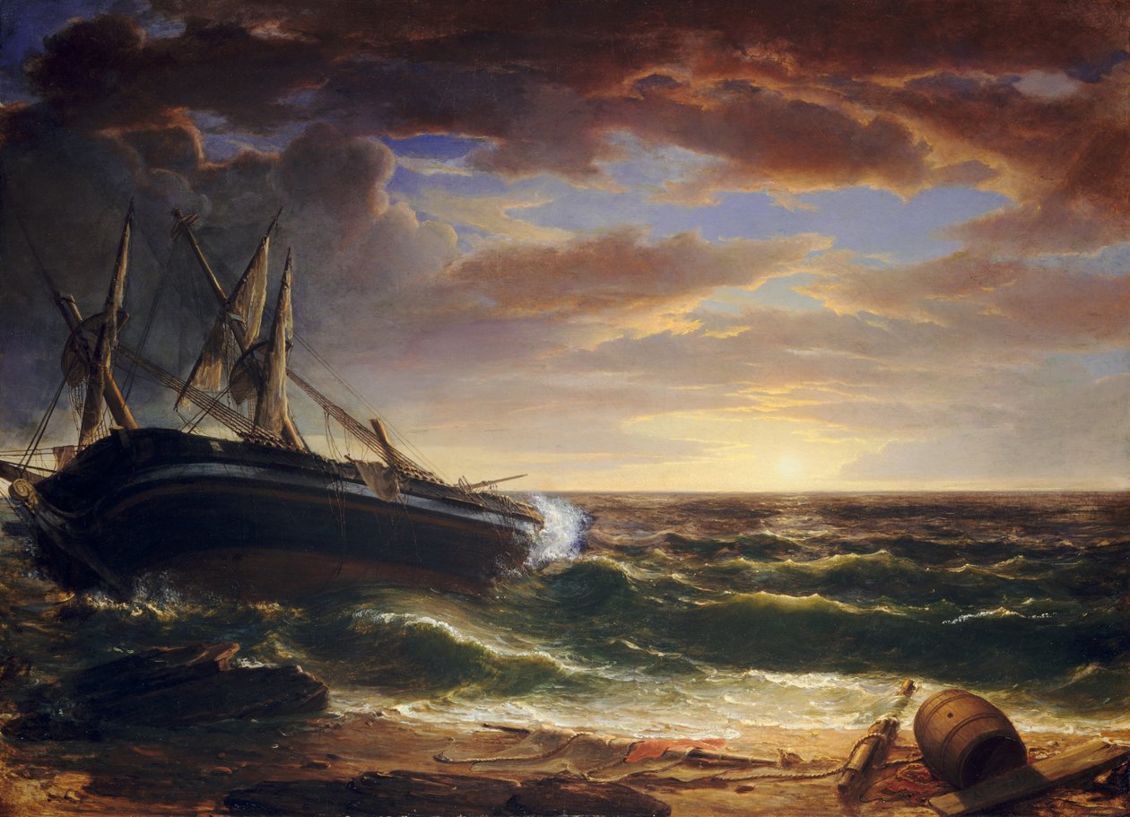 Det strandade skeppet, 1844. av Asher Brown Durand