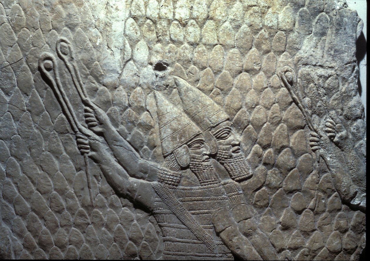 Assyriska Slingers, Sanheribs Palace, Nineve av Assyrian