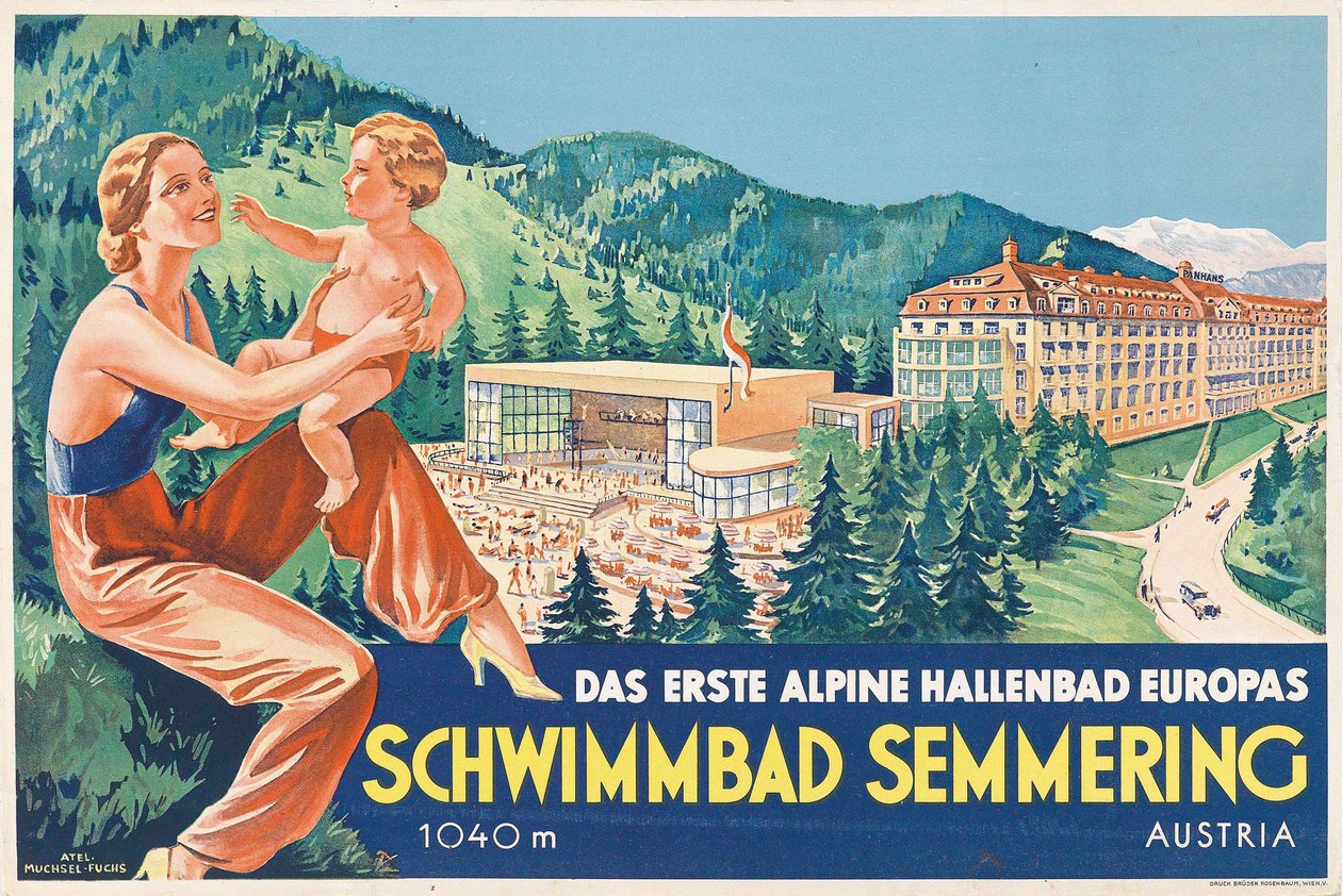 Semmering pool, 1930-tal. av Atelier Muchsel Fuchs