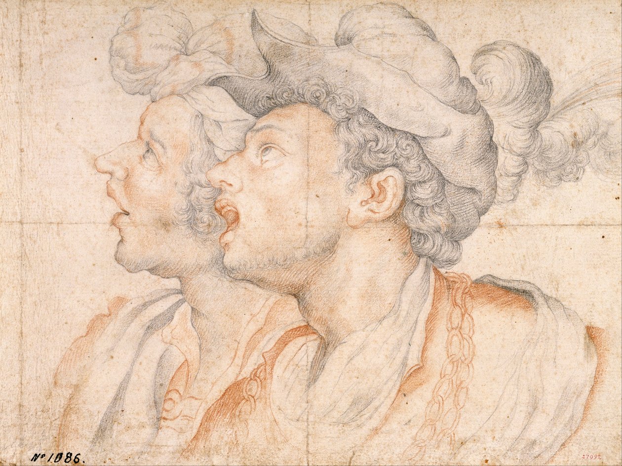 Two Youths Heads av Camillo Procaccini