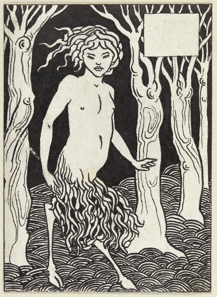 En faun (penna och svart bläck på vitt papper) av Aubrey Beardsley