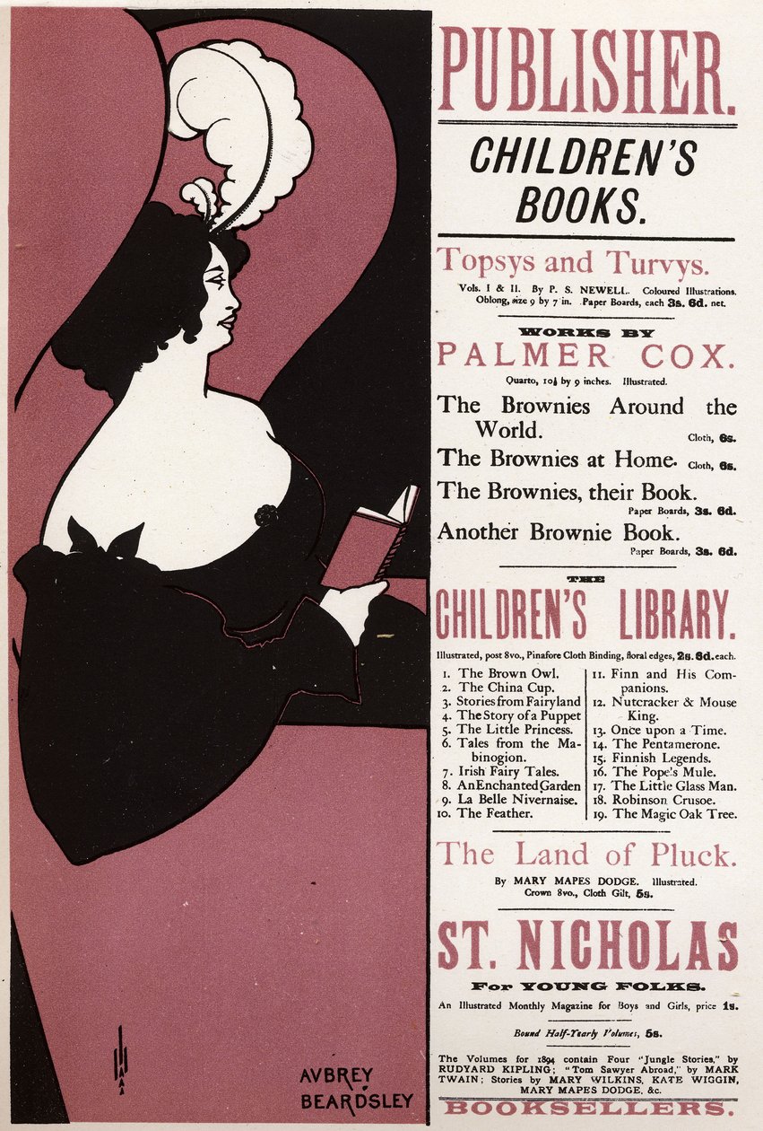 Barnbokhandel i London (affisch) av Aubrey Beardsley