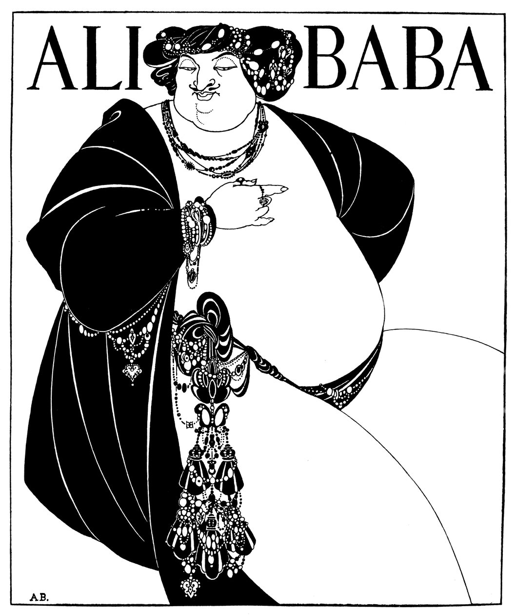 Omslagsdesign för Ali Baba, 1897 av Aubrey Beardsley