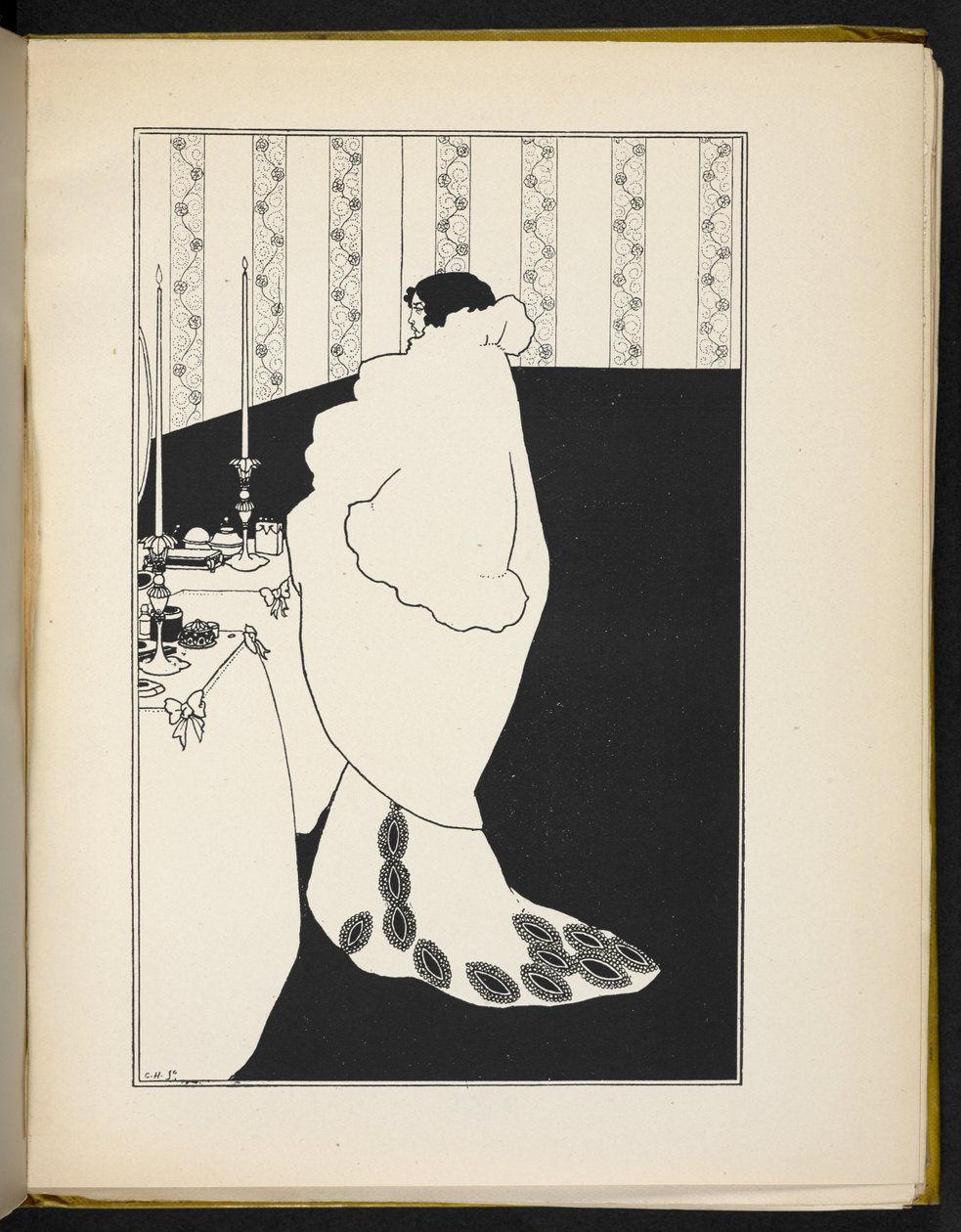 Illustration som visar en kvinna av Aubrey Beardsley