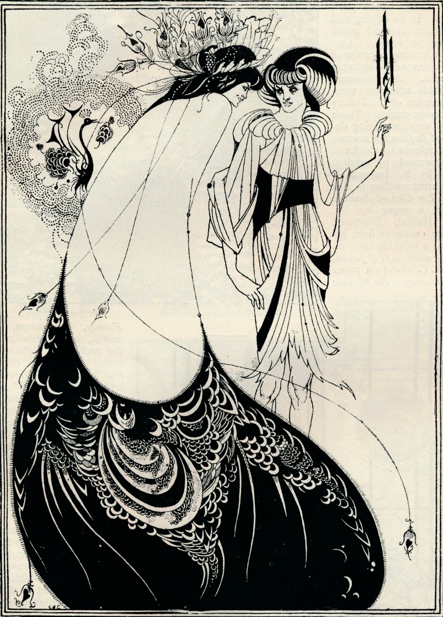Påfågelflickan, 1893 av Aubrey Beardsley